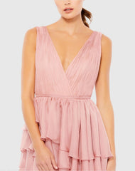 Pink High Low Gown with Built In Bodysuit