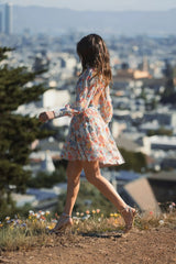 Multicolor Floral A-Line Ruffle Mini Dress