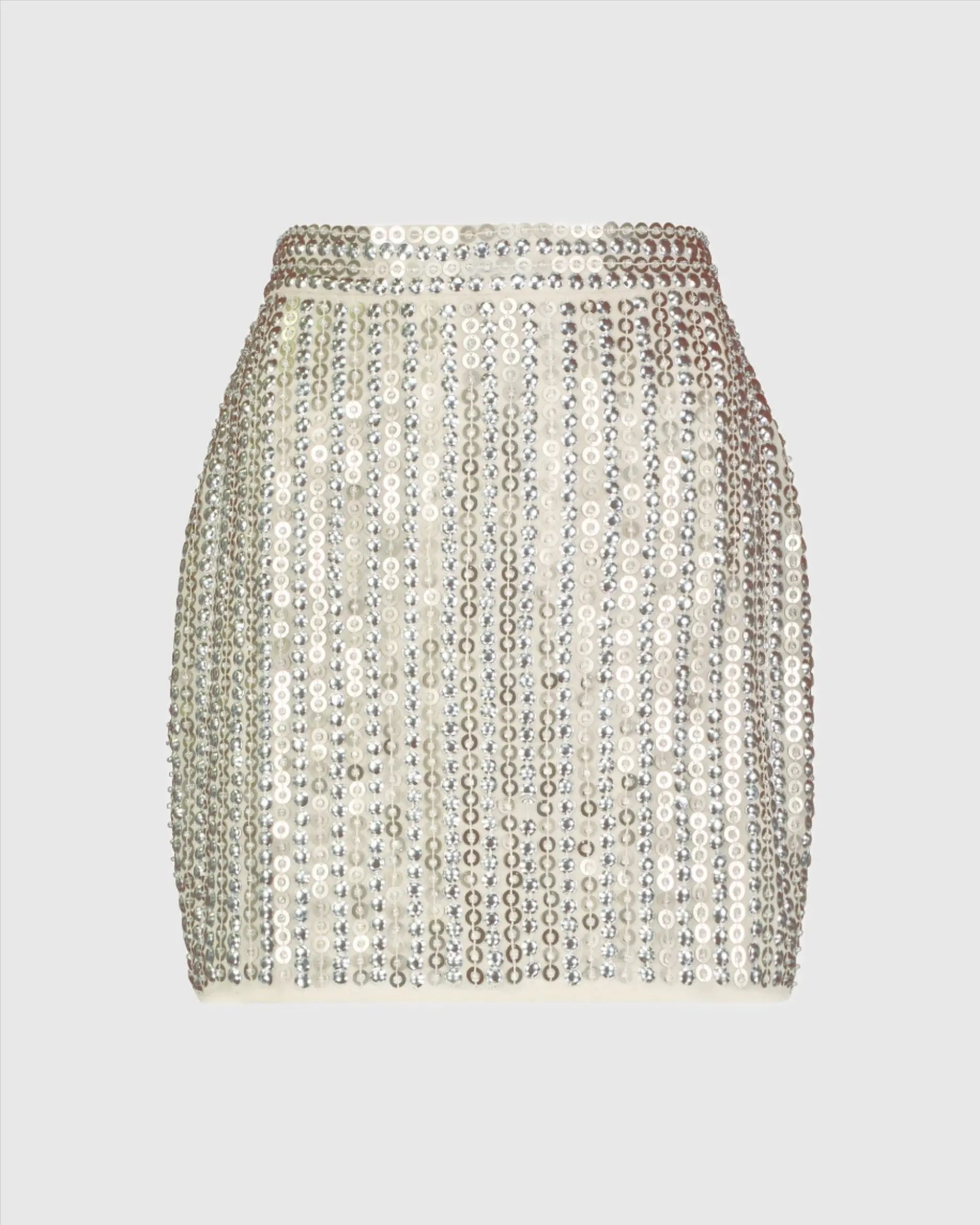 Silver Sequin Embellished Mini Skirt - FINAL SALE